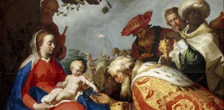 Gemälde "Die Anbetung der Könige" von Abraham Bloemaert.
